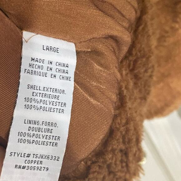 Thread and Supply Northy Teddy Jacket Cozy and Casual in Copper NEW Size Large. - Picture 4 of 7